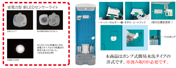 屋外用仮設トイレ 水洗式 小便タイプ AUG-SUW 15WS 旭ハウス工業 給排水工事が必要です - 3