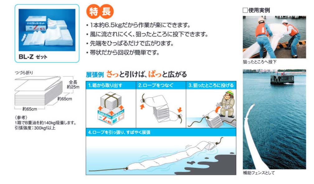 【三井化学】タフネルオイルブロッター ジグザグ状 巾65cm×長さ25m×厚さ4mm 2本 ※全長50m [BL-Z]※個人宅不可